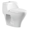 Kingston Brass VWC1993 One-Piece Elongated Dual Flush Toilet, White VWC1993